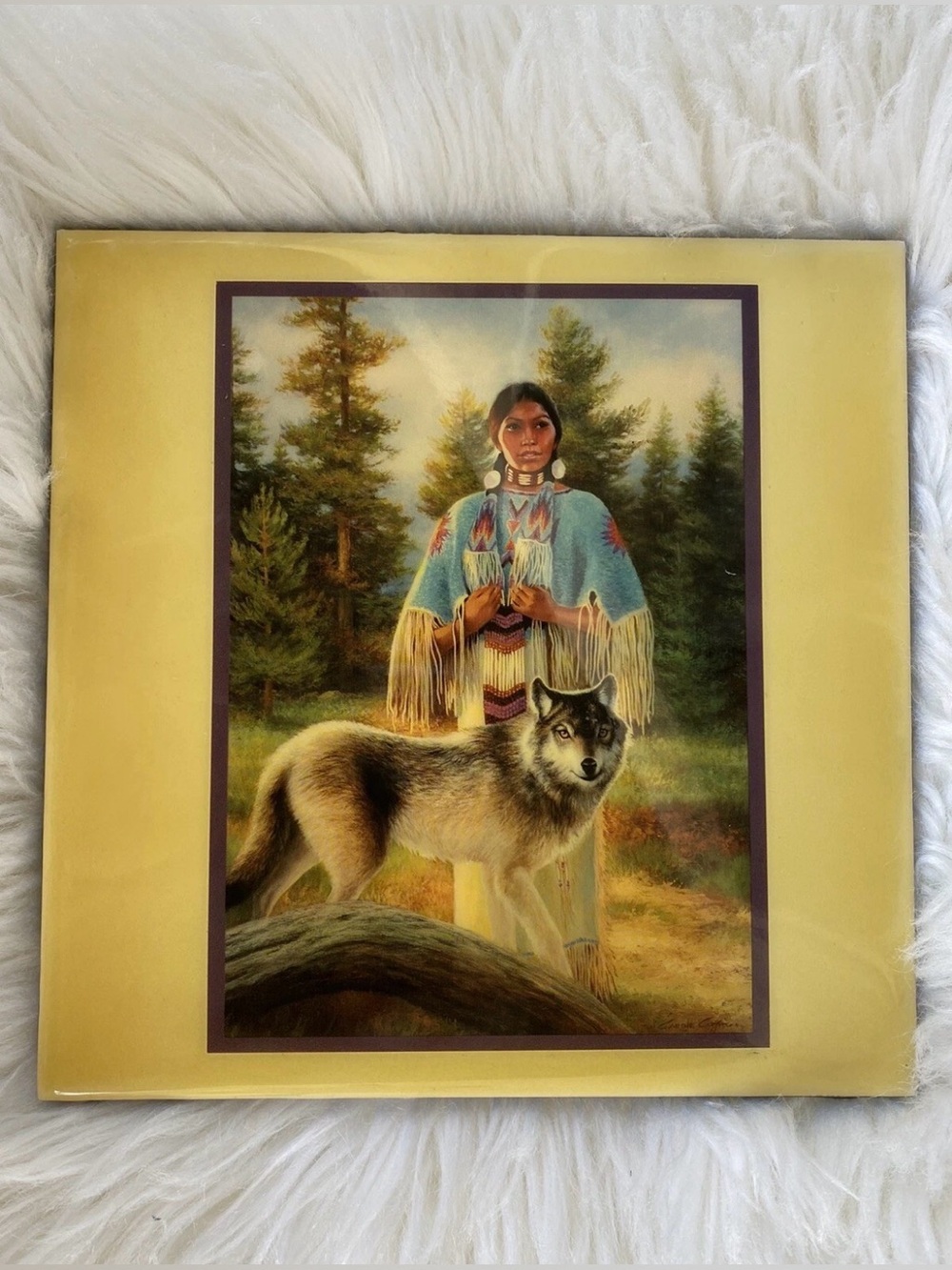 Native American Folk Art “Beya’s Protector” Carole Coffman Souvenir Tile Decor